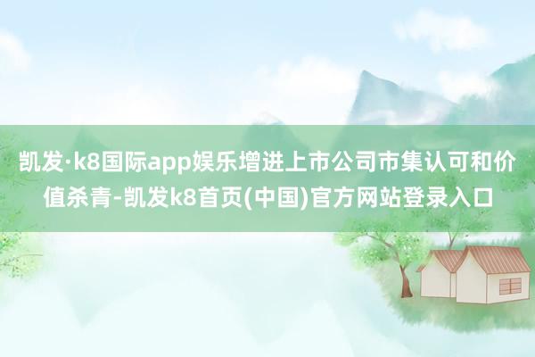 凯发·k8国际app娱乐增进上市公司市集认可和价值杀青-凯发k8首页(中国)官方网站登录入口