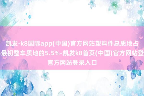 凯发·k8国际app(中国)官方网站塑料件总质地占比不得最初整车质地的5.5%-凯发k8首页(中国)官方网站登录入口