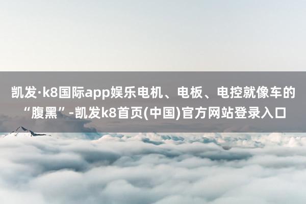 凯发·k8国际app娱乐电机、电板、电控就像车的“腹黑”-凯发k8首页(中国)官方网站登录入口