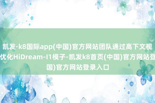 凯发·k8国际app(中国)官方网站团队通过高下文视觉要求优化HiDream-I1模子-凯发k8首页(中国)官方网站登录入口