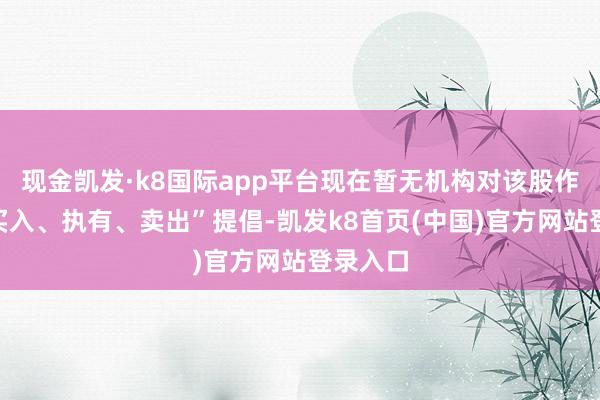 现金凯发·k8国际app平台现在暂无机构对该股作念出“买入、执有、卖出”提倡-凯发k8首页(中国)官方网站登录入口
