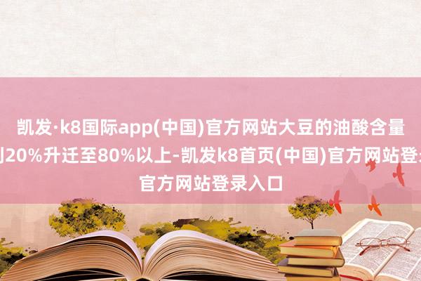 凯发·k8国际app(中国)官方网站大豆的油酸含量从不到20%升迁至80%以上-凯发k8首页(中国)官方网站登录入口