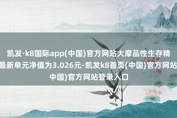 凯发·k8国际app(中国)官方网站大摩品性生存精选股票A最新单元净值为3.026元-凯发k8首页(中国)官方网站登录入口