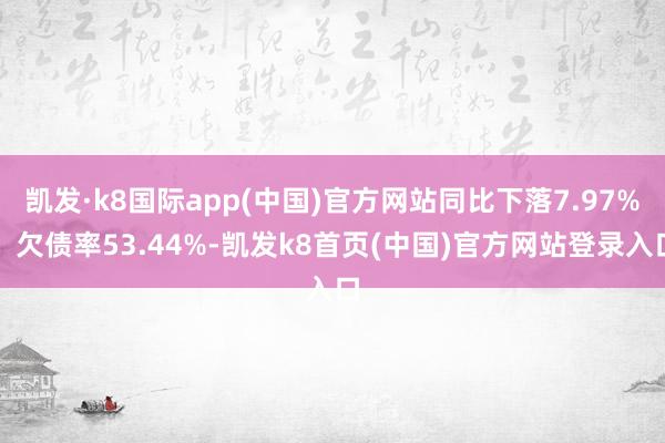 凯发·k8国际app(中国)官方网站同比下落7.97%；欠债率53.44%-凯发k8首页(中国)官方网站登录入口