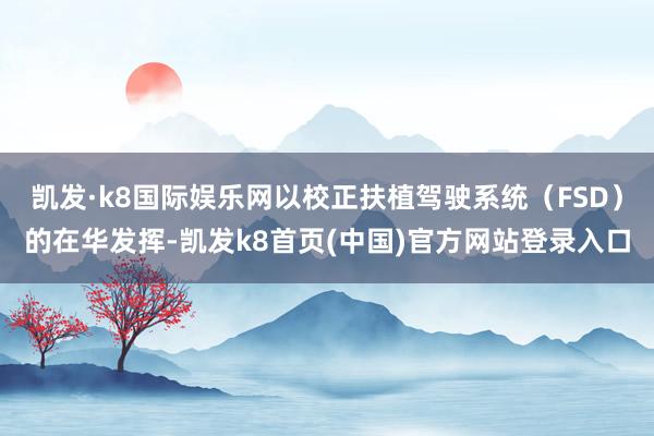 凯发·k8国际娱乐网以校正扶植驾驶系统（FSD）的在华发挥-凯发k8首页(中国)官方网站登录入口