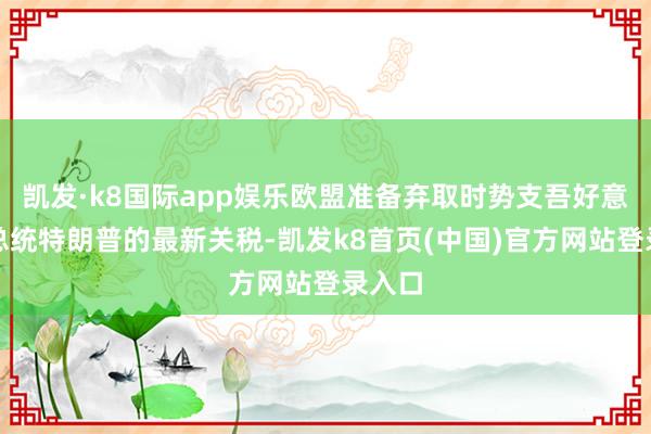 凯发·k8国际app娱乐欧盟准备弃取时势支吾好意思国总统特朗普的最新关税-凯发k8首页(中国)官方网站登录入口